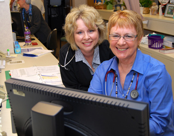 Cindy Yingling, R.N., left, and Catherine Morgan, R.N.,